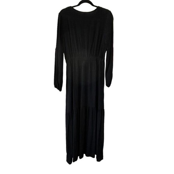 Anthropologie Amadi Alisha Tiered Maxi Dress Long Sleeve Black Women's Small - Picture 4 of 6